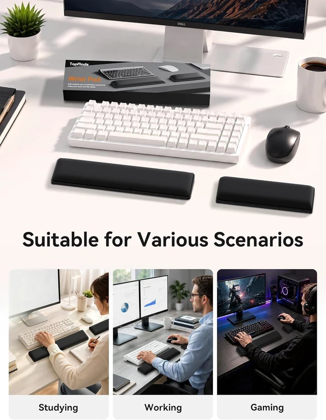 Alt view image 7 of 7 - Cooling Gel Wrist Rest Set Compact Keyboard & Mouse Wrist Support Pad