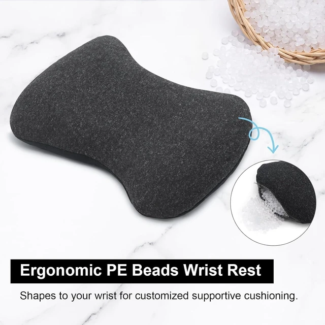 Alt view image 3 of 6 - Ergonomic Wrist Rest Bean Bag 5.9 x 4.7 Inch Soft Breathable Bead Cushion for Computer Mouse Laptop PC Gaming Bare Bean No Cover Included Desk Decor Gift Bare Bean
