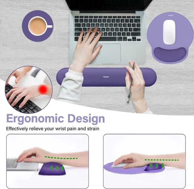 Alt view image 3 of 7 - Wrist Rest Support for Mouse Pad&Keyboard Set Imperial Purple