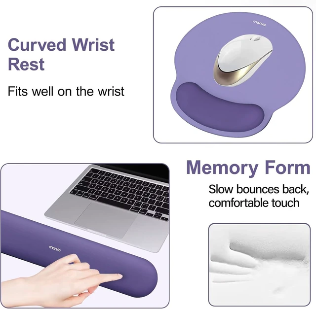Alt view image 4 of 7 - Wrist Rest Support for Mouse Pad&Keyboard Set Imperial Purple