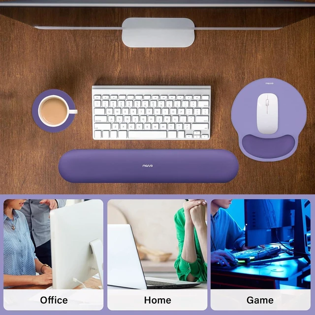 Alt view image 6 of 7 - Wrist Rest Support for Mouse Pad&Keyboard Set Imperial Purple