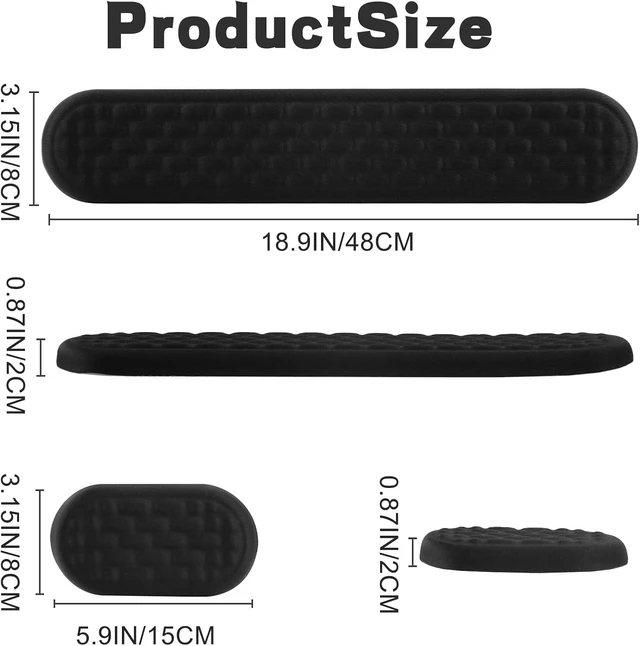 Alt view image 2 of 7 - Ergonomic Keyboard Wrist Rest & Mouse Pad with Wrist Rest Set Black