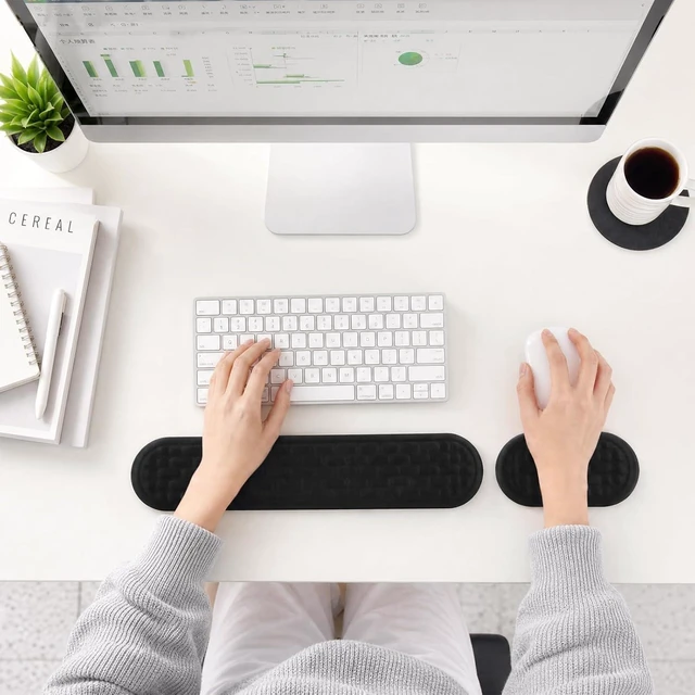 Alt view image 6 of 7 - Ergonomic Keyboard Wrist Rest & Mouse Pad with Wrist Rest Set Black