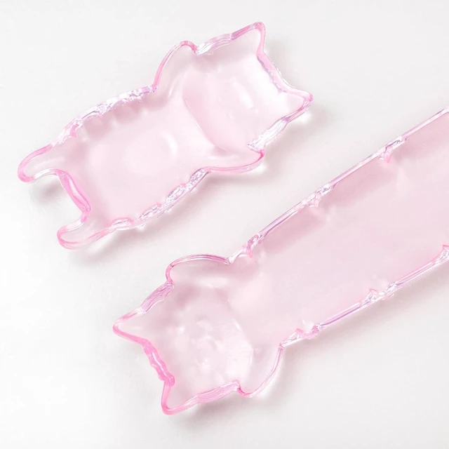 Alt view image 6 of 7 - Gel Keyboard and Mouse Wrist Rest Set Clear Cat Wrist Rest