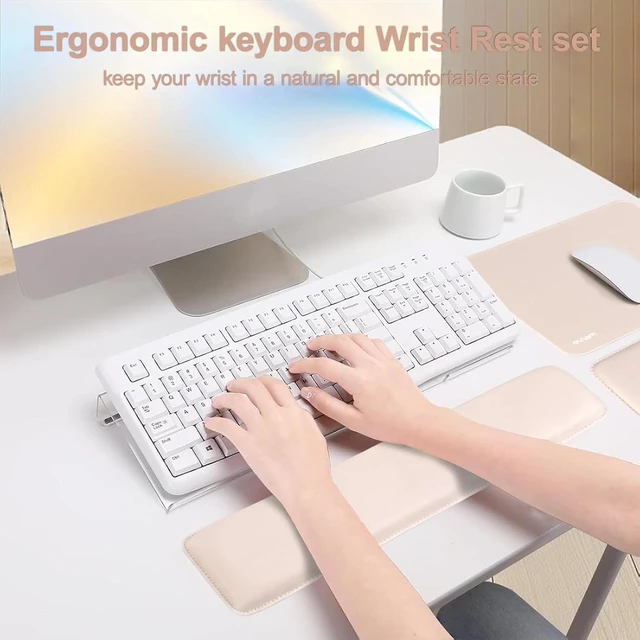 Alt view image 3 of 7 - Computer Keyboard Stand&Wrist Rest Support for Keyboard Apricot