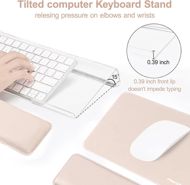 Alt view image 4 of 7 - Computer Keyboard Stand&Wrist Rest Support for Keyboard Apricot