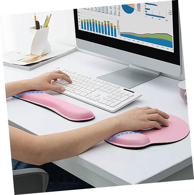 Alt view image 5 of 7 - 3 in 1 Mouse Pad with Wrist Rest Set Ergonomic Mouse Pad for Computer Keyboard Wrist Rest and Support Non Slip Desk Accessory for Office Home Laptop Study