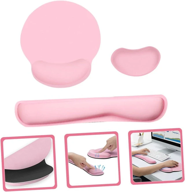 Alt view image 6 of 7 - 3 in 1 Mouse Pad with Wrist Rest Set Ergonomic Mouse Pad for Computer Keyboard Wrist Rest and Support Non Slip Desk Accessory for Office Home Laptop Study