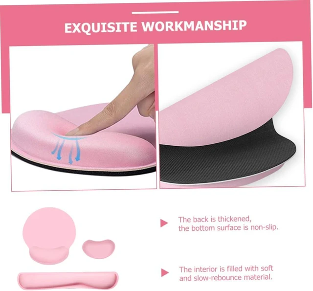Alt view image 7 of 7 - 3 in 1 Mouse Pad with Wrist Rest Set Ergonomic Mouse Pad for Computer Keyboard Wrist Rest and Support Non Slip Desk Accessory for Office Home Laptop Study