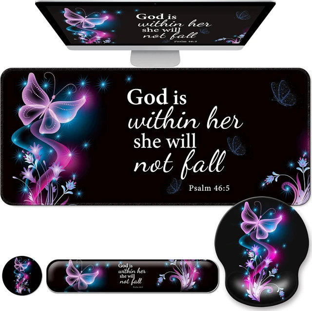 Main image of Desk Mat Set Keyboard and Mouse Pad with Wrist Rest Support