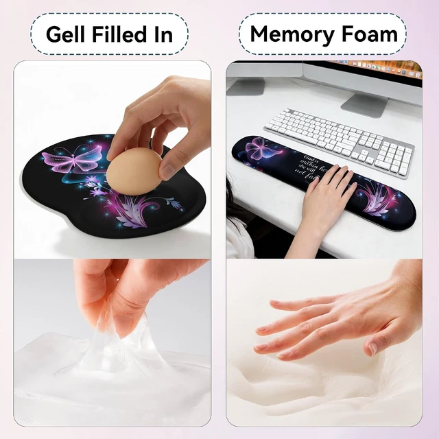 Alt view image 5 of 7 - Desk Mat Set Keyboard and Mouse Pad with Wrist Rest Support