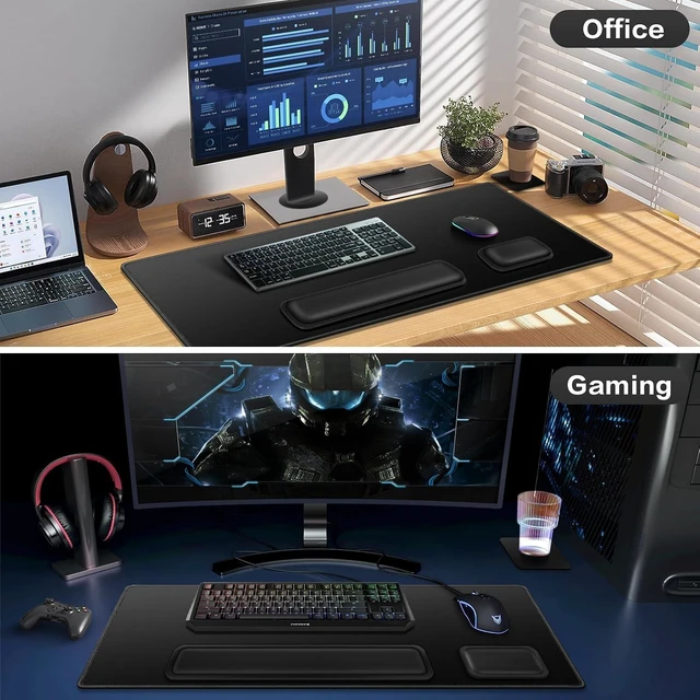 Alt view image 7 of 7 - 4-in-1 Mouse Pad Black Mouse Pad with Wrist Rest