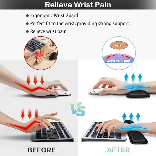 Alt view image 5 of 7 - 4-in-1 Mouse Pad Black Mouse Pad with Wrist Rest