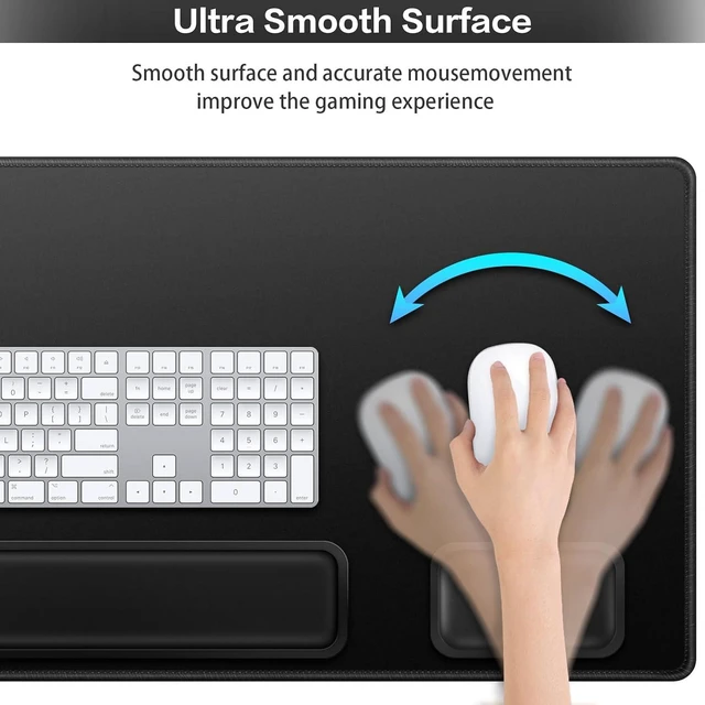 Alt view image 4 of 7 - 4-in-1 Mouse Pad Black Mouse Pad with Wrist Rest