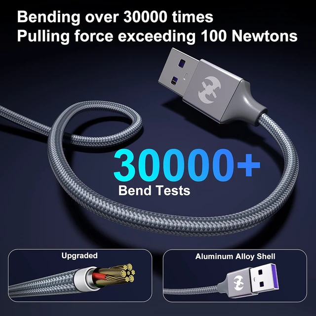 Alt view image 3 of 7 - Multi Charging Cable 4ft 2Pack 4 in 1 Charger Cord Dual Tyep-C Rapid Cable