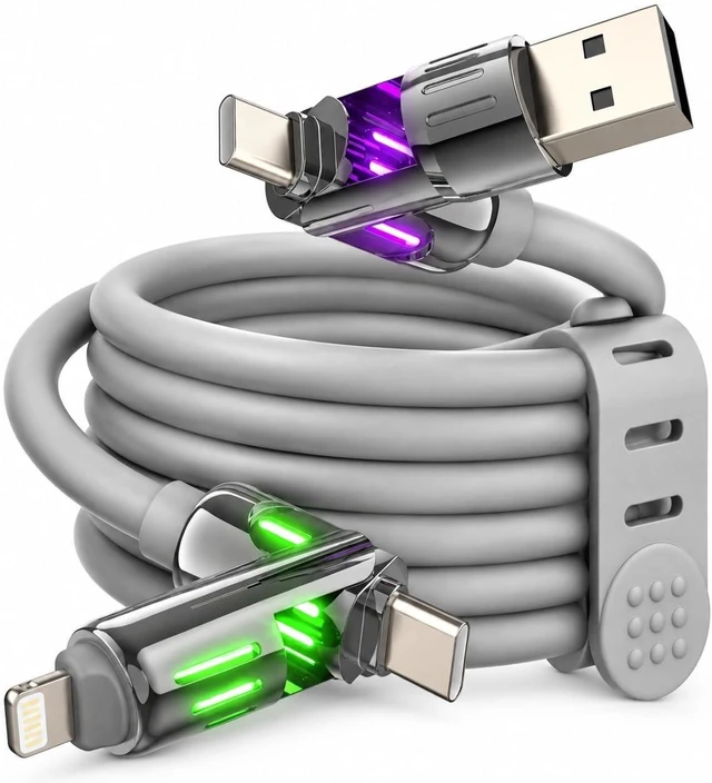 Main image of 240W 4-in-1 Fast Charging Cable Grey 6.6FT