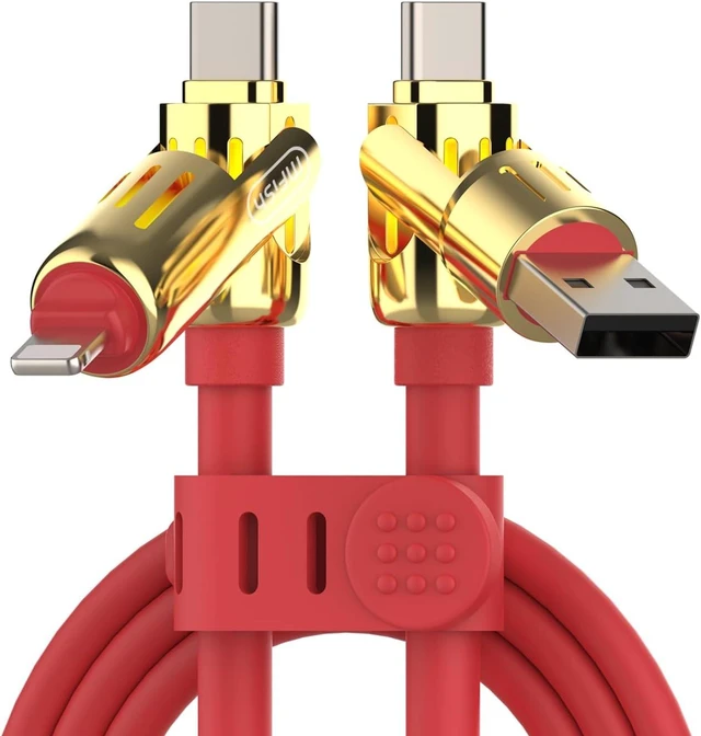 Alt view image 2 of 7 - 240W 4-in-1 Fast Charging Cable Red 6.6FT