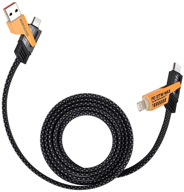 Alt view image 2 of 6 - 4 in 1 Fast Charging Cable 65W USB C Charging Cable 4-in-1 USB Multi Charging Cable Adapter Multiple Phone Charger Cord for iPhone 17-16 15 Pro Max 12 10 ipad Galaxy Android Tablet PC