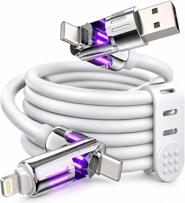 Main image of 240W 4-in-1 Fast Charging Cable White 6.6FT