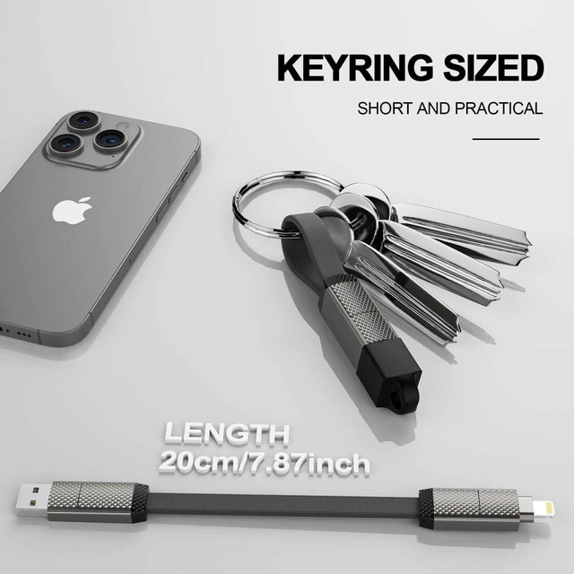 Alt view image 5 of 7 - 4-in-1 USB C 100W Magnetic Short Keychain Charger Multi Charging Cable USB A+C to USB C+Lightning Fast Charger Cable Travel Portable Charger Cable for iPhone 16/15/14/13/12/iPad/