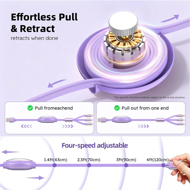 Alt view image 5 of 7 - Multi Charging Cable Retractable Phone Charger for Car Accessories
