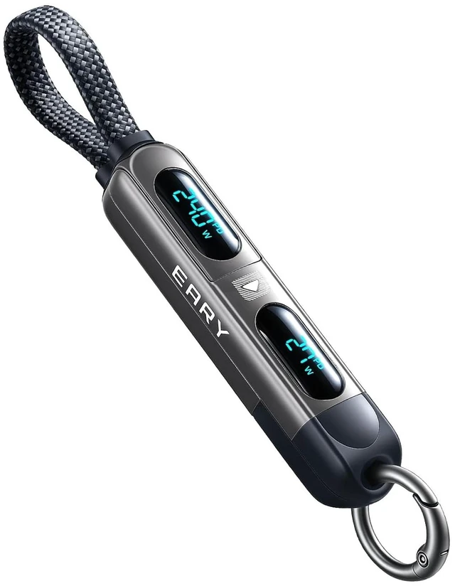 Main image of 4-in-1 240W Keychain Charging Cable Dual Display for iPhone 18