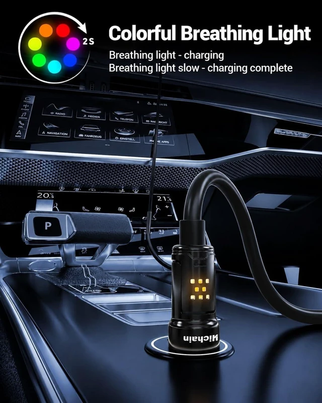 Alt view image 5 of 7 - USB A/C to C/Lightning Cable 100W 4 in 1 Multi Charging Cable 4FT