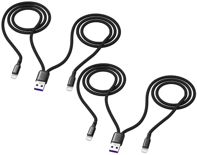 Main image of Multi 2-in-1 Cable 4FT 2Pack USB A to Double Lightning Port