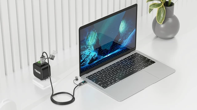 Alt view image 3 of 7 - 60W 4-in-1 Braided Charging Cable with Smart LCD Digital Display 5FT Multi Charge Cord Compatible with iPhone iPad Android USB-C USB-A USB-L White (Black)