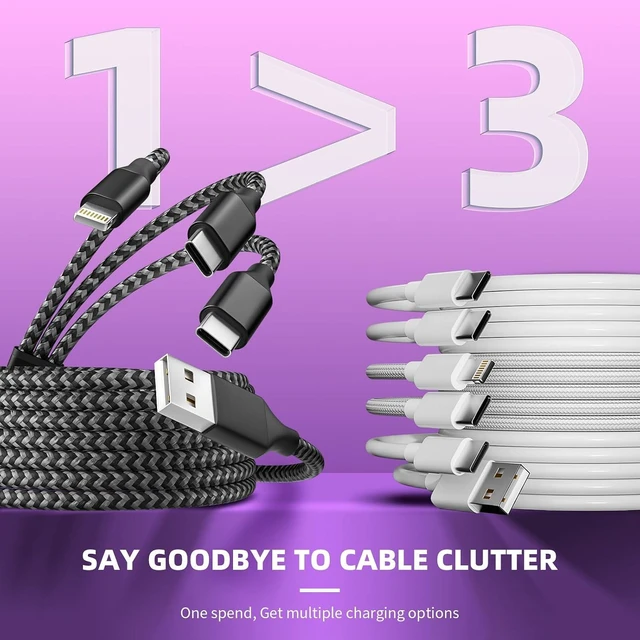 Alt view image 4 of 7 - Multi Charging Cable Dual Type-C Multiple Charger Cable