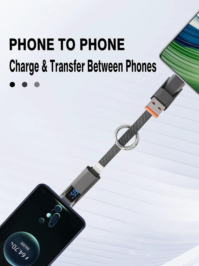 Alt view image 3 of 7 - 4-in-1 Multi Charger Cable with Keychain 65W