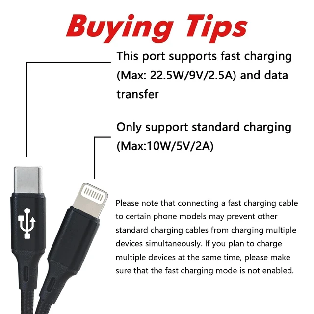 Alt view image 2 of 6 - Multi Charging Cable 4FT 2-in-1 2Pack USB C + Lightning Port