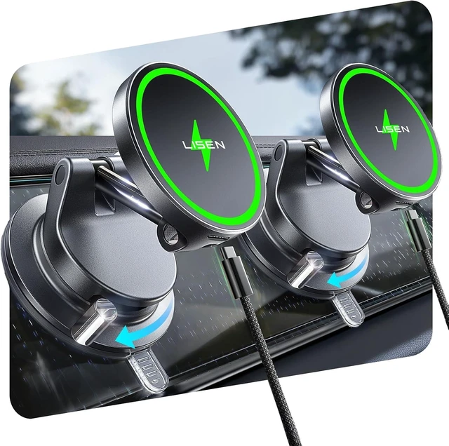 Main image of 15W Magsafe Car Mount Charger for iPhone 18 Pro Max Magnetic Wireless Car Charger Phone Mount Magnetic Phone Holder for Carfor iPhone 18 Pro Max 17 16 15 14 13 12 Pixel
