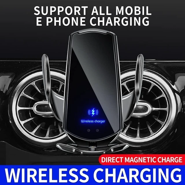 Alt view image 4 of 5 - Q3 Smart Sensor Wireless Car Charger Mount 15W Qi Fast Charging Black