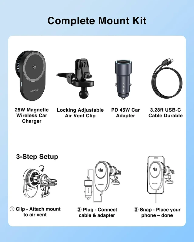 Alt view image 7 of 7 - Qi2.2 25W Magnetic Wireless Car Mount Charger with TEC Cooling Fan