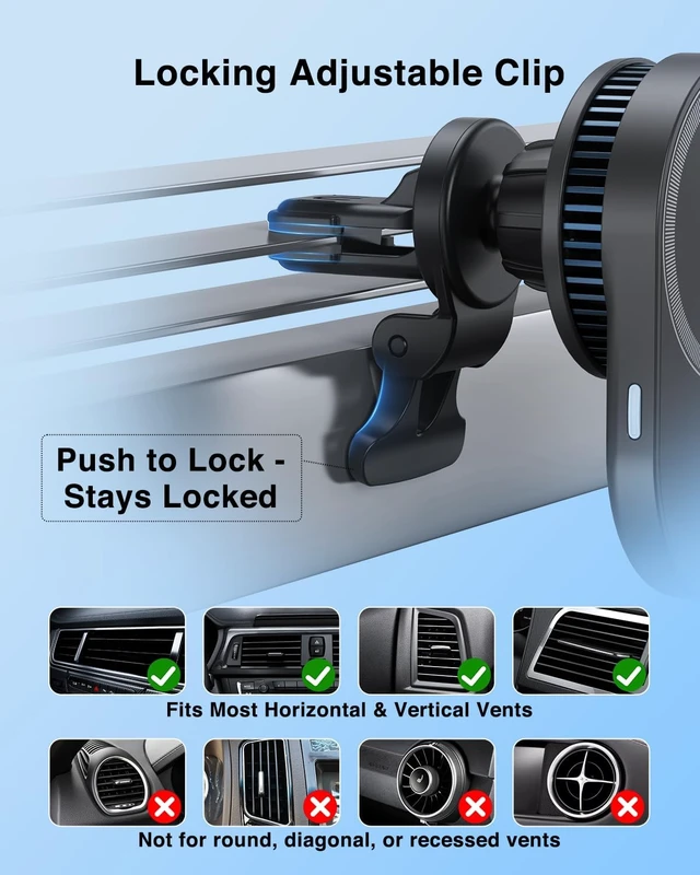 Alt view image 6 of 7 - Qi2.2 25W Magnetic Wireless Car Mount Charger with TEC Cooling Fan