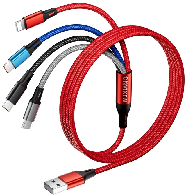 Main image of 4 in 1 Multi Charging Cable 4FT/2Pcs Universal 3A Fast Charger Cord