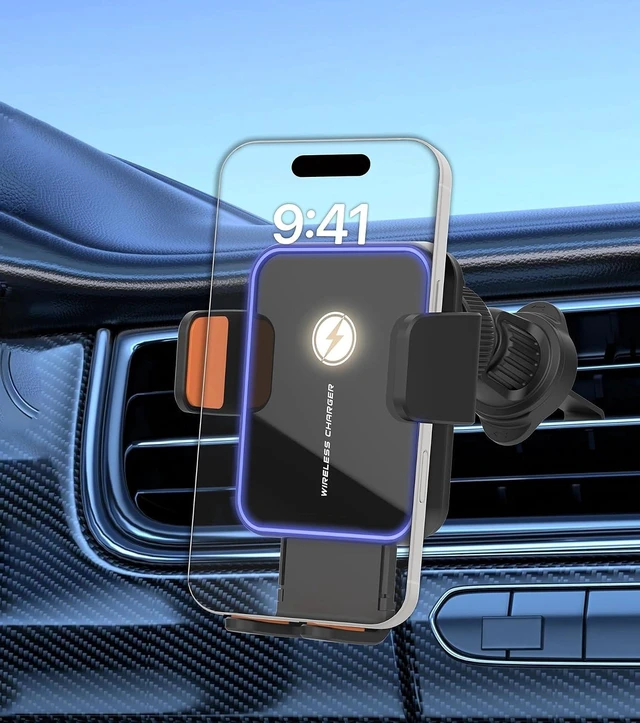 Main image of 15W Auto-Clamping Wireless Car Charger Mount Air Vent Cell Phone Holder