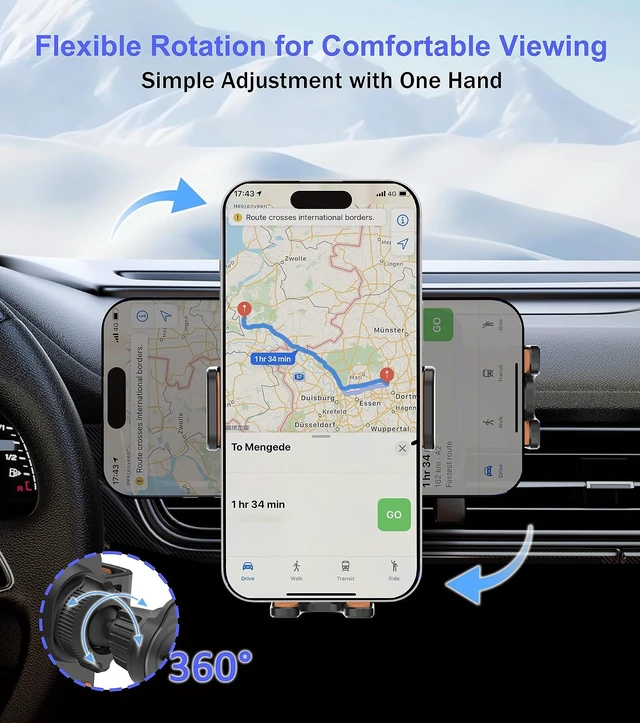 Alt view image 5 of 7 - 15W Auto-Clamping Wireless Car Charger Mount Air Vent Cell Phone Holder