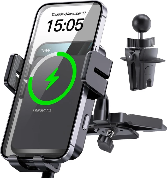 Main image of Wireless Car Charger Auto-Clamping CD Slot Air Vent Car Mount Car Charger