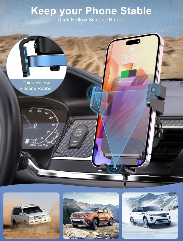 Alt view image 6 of 6 - Wireless Car Charger Auto-Clamping CD Slot Air Vent Car Mount Car Charger