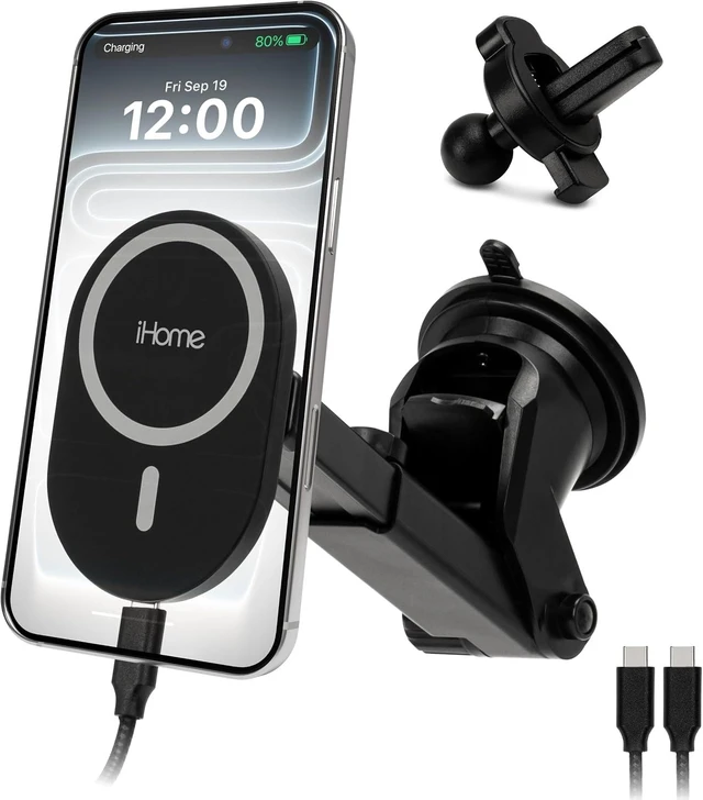 Main image of 5-in-1 Complete Car Charging Kit 15W MagSafe Charger Dual Port Adapter Mounts & Cable