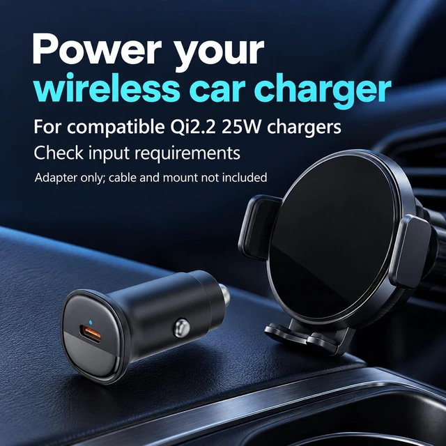 Alt view image 6 of 7 - 45W USB-C Car Charger PD/PPS Adapter for Qi2.2 25W Wireless Chargers