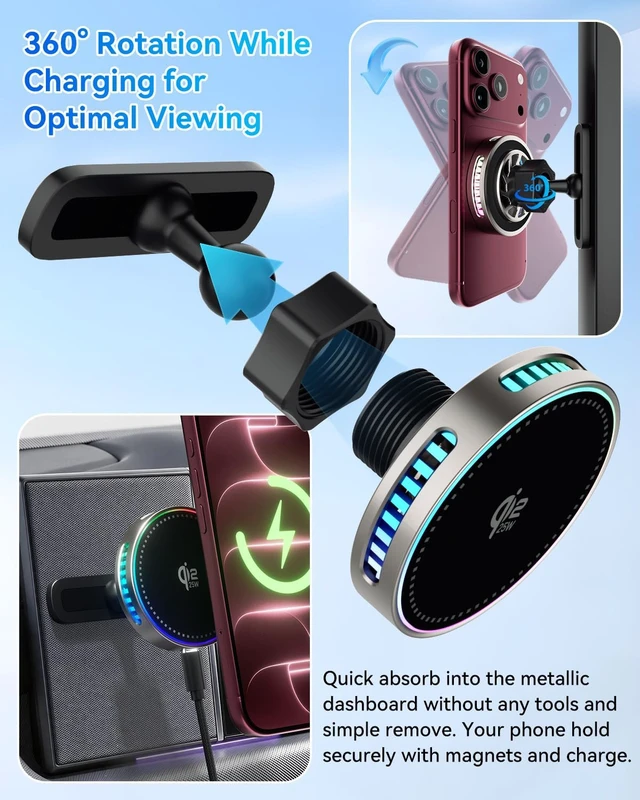 Alt view image 5 of 7 - 25W Wireless Car Charger Mount Design for Hyundai Ioniq 5