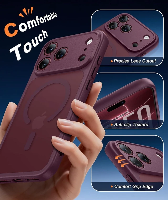 Alt view image 5 of 7 - for iPhone 18 Pro Case / 17 Pro Case Fit for MagSafe Burgundy