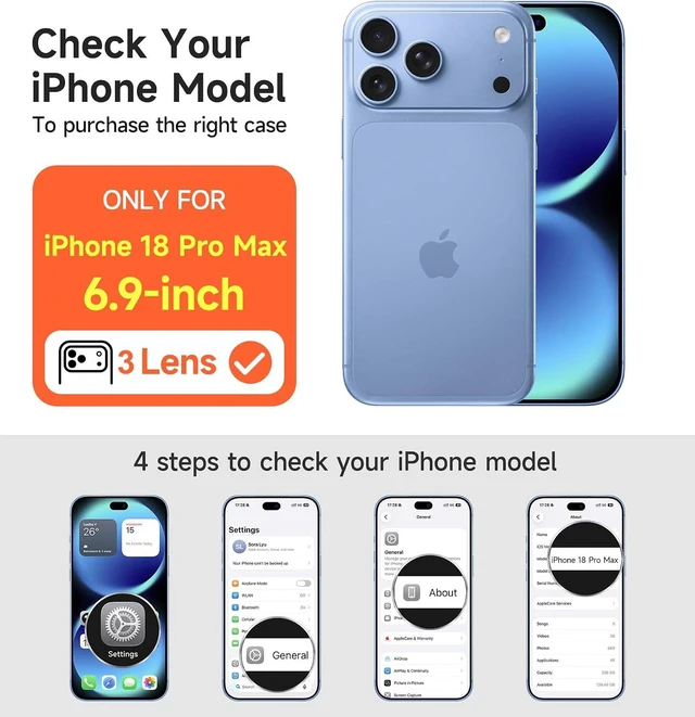 Alt view image 2 of 7 - for iPhone 18 Pro Max Case for MagSafe Camera Cover Blue