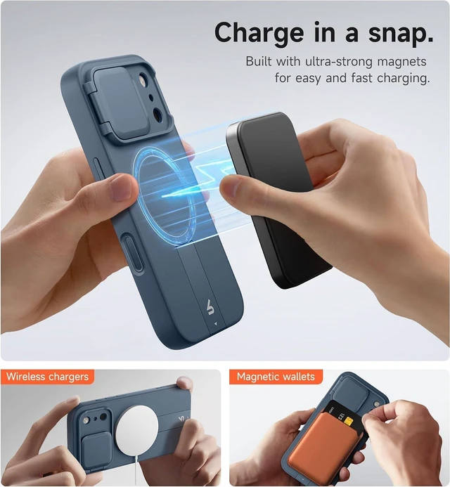 Alt view image 3 of 7 - for iPhone 18 Pro Max Case for MagSafe Camera Cover Blue