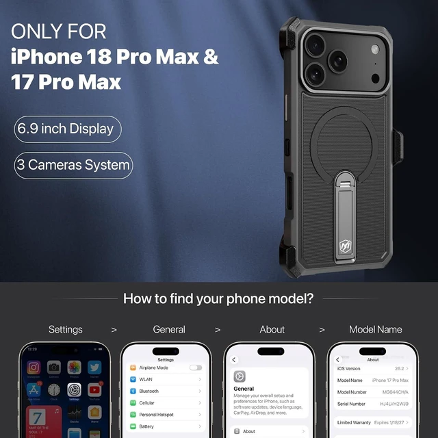 Alt view image 2 of 7 - Magnetic Case Compatible with iPhone 18 Pro Max and 17 Pro Max