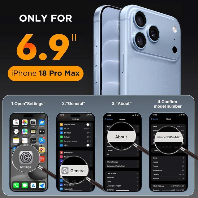 Alt view image 2 of 7 - Magnetic for iPhone 18 Pro Max Case Light Blue