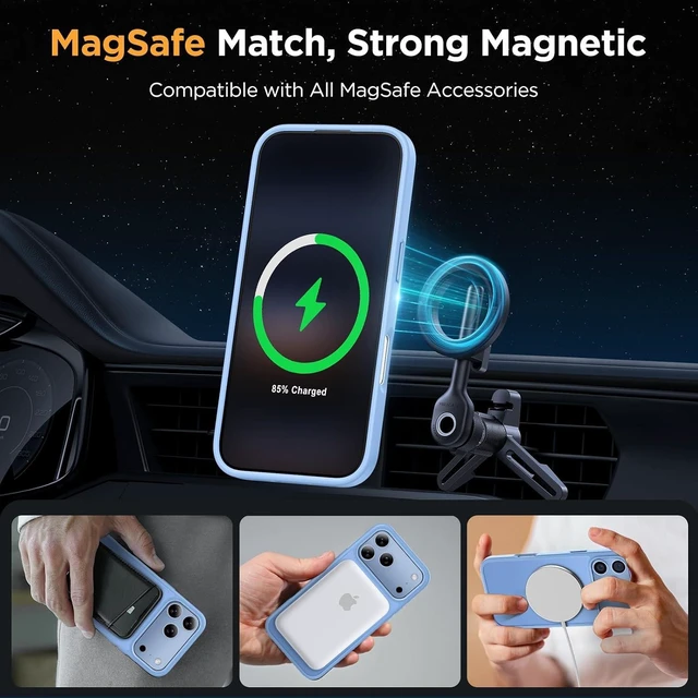 Alt view image 4 of 7 - Magnetic for iPhone 18 Pro Max Case Light Blue